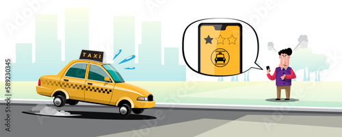Online application for call taxi service by smart phone and set location for destination and location for taxi driver.