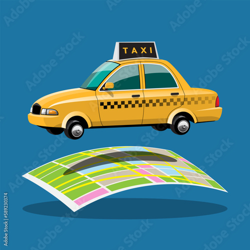 Online application for call taxi service by smart phone and set location for destination and location for taxi driver.