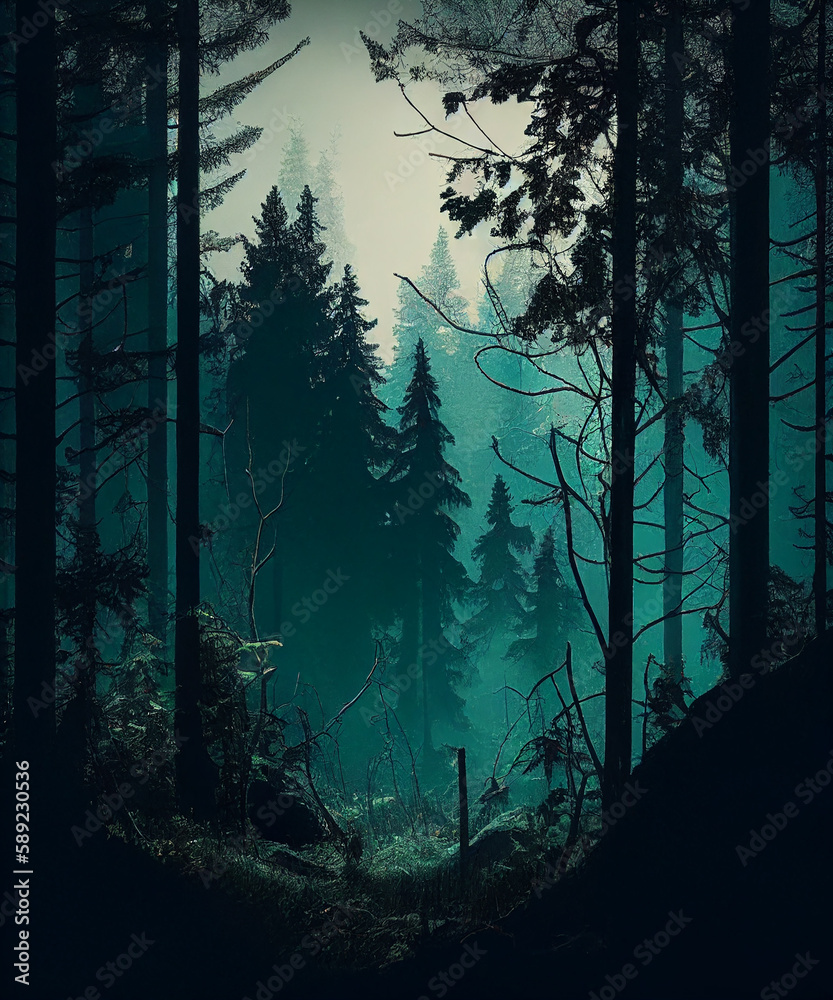 Obraz premium forest in the night