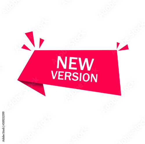 New version banner design template. Vector illustration on white background.