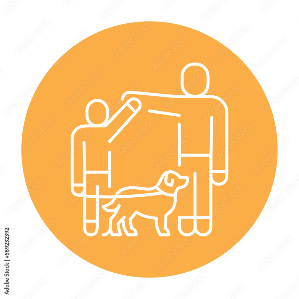 Help to the blind color line icon. Multinational company. Help to the blind color line icon. Multinational company.