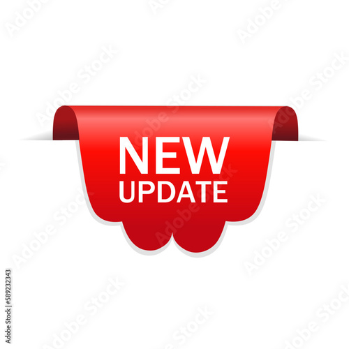 New update banner design icon. Business concept. Flat vector illustration.
