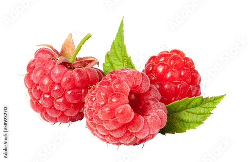 raspberries on transparent background. png file