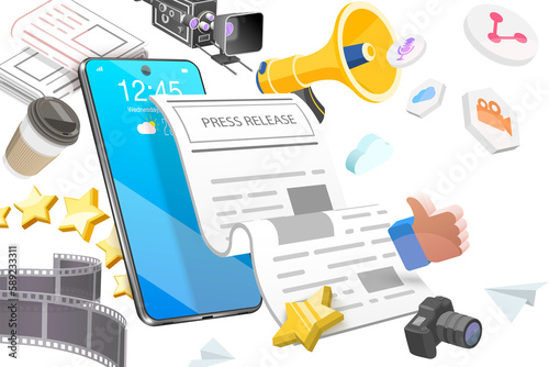 фотографія 3D  Conceptual Illustration of Press Release