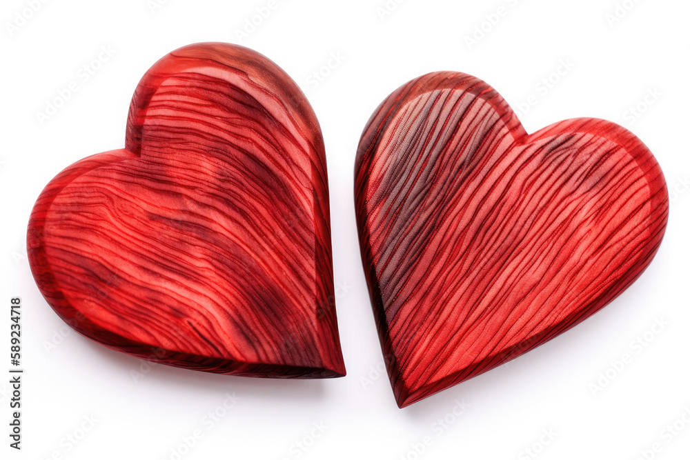 Heart pattern made of wood on a white background. Heart pattern made of wood on a white background.