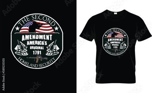 2nd Amendment America's Original Homeland Security Gun T-Shirt Vector Design.