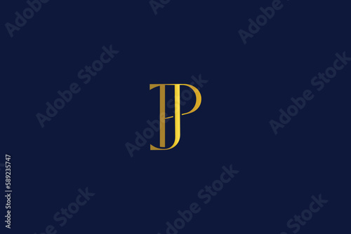 PJ golden modern luxury typography logo design, pj lettering, pj golden logo, company logo