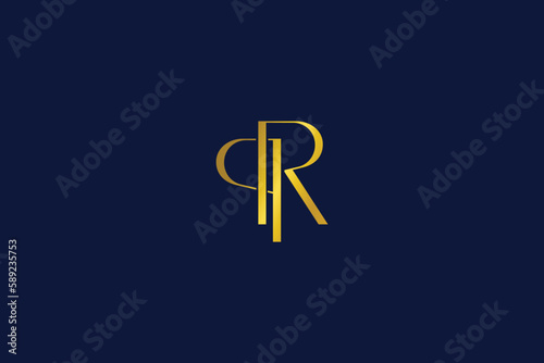 PR golden modern luxury typography logo design, pr initials, pr lettering, pr golden logo