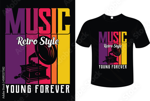 Retro style music t-shirt, Illustration Vector Graphic typography. Print for t-shirts and another, trendy apparel design