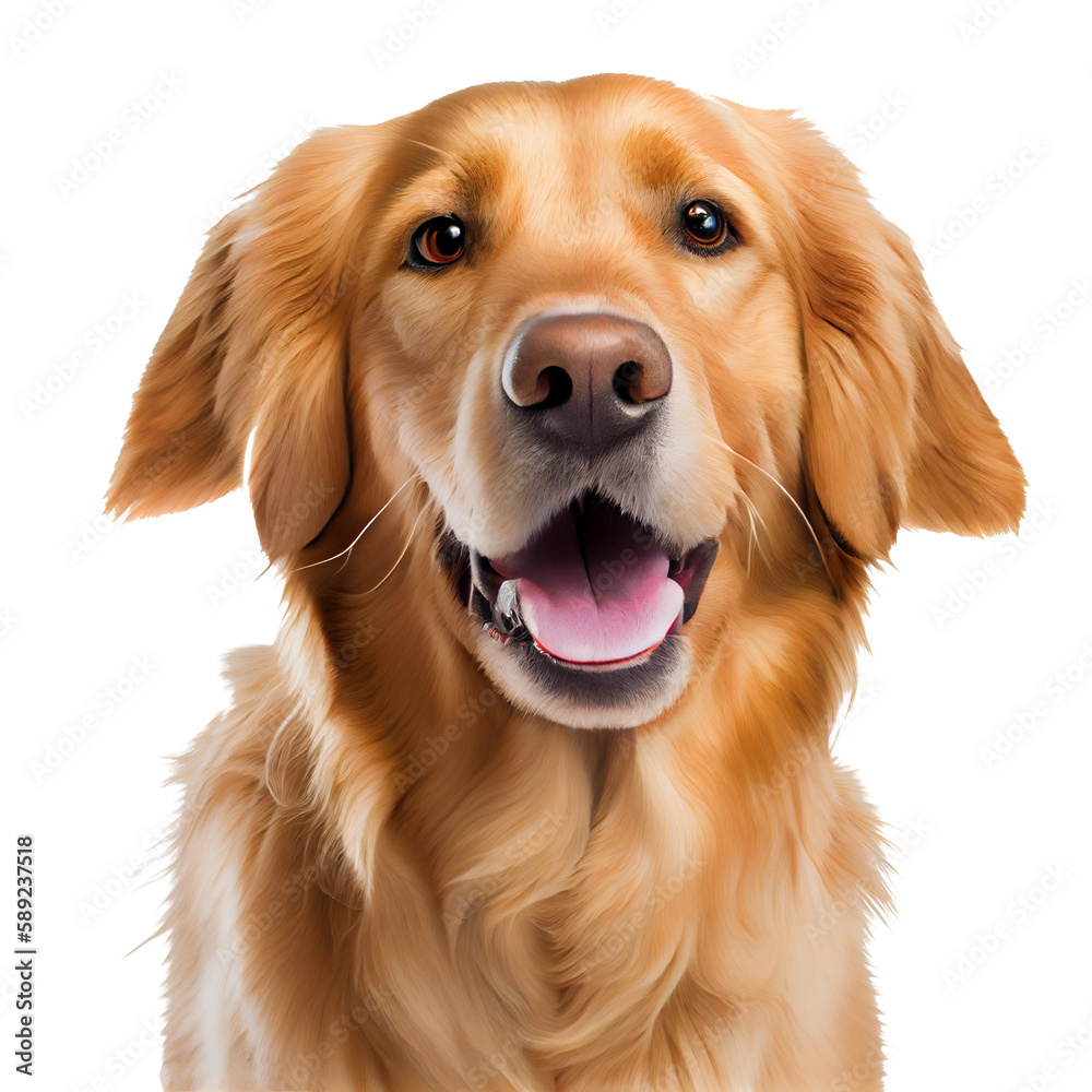 golden retriever dog PNG file on transparent background Easy for assembling in projects. generative AI