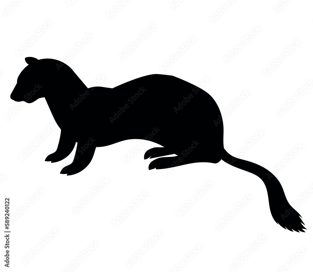 weasel vector silhouette black one
