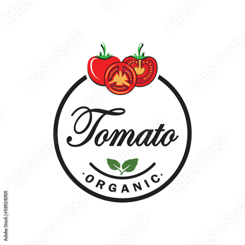 tomato logo design template illustration vector
