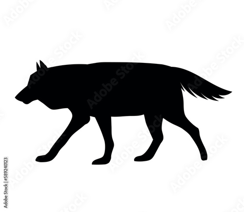 wolf vector silhouette black one