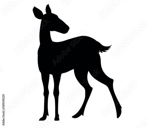 deer female vector silhouette black one © sfischka