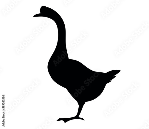 goose vector silhouette on the side