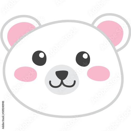 Cute Bear Polar Head