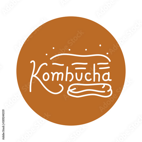 Kombucha homemade tea lettering