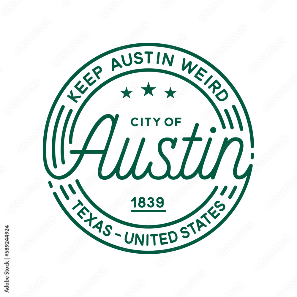 Austin Texas Vector design template. Austin Texas logotype. Vector and illustration.