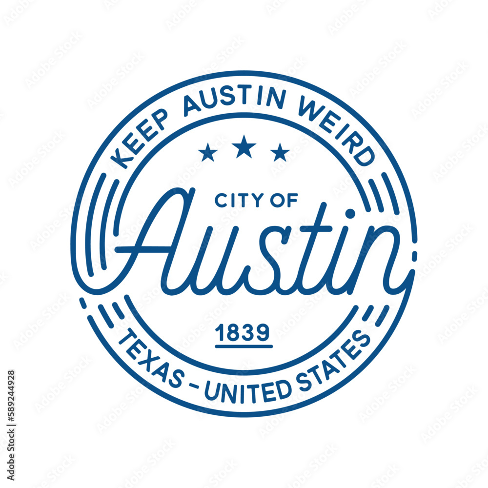 Fototapeta premium Austin Texas Vector design template. Austin Texas logotype. Vector and illustration.