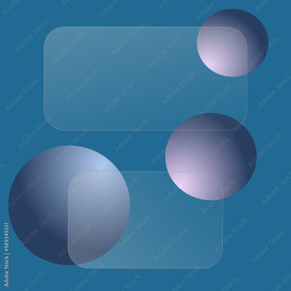 Glass abstract background with circles. Glass card. Vector. Glass abstract background with circles. Glass card. Vector.