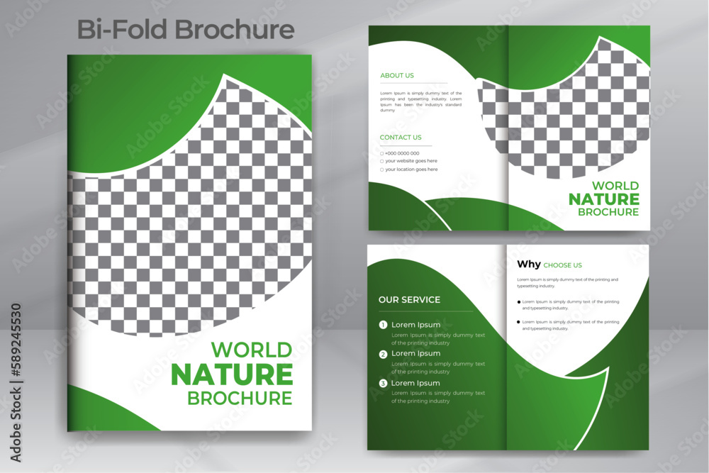 Vectore Nature Bi Fold Brochure Design Template