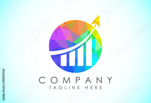 Finance and accounting logo low poly art style design vector template, Business finance logo