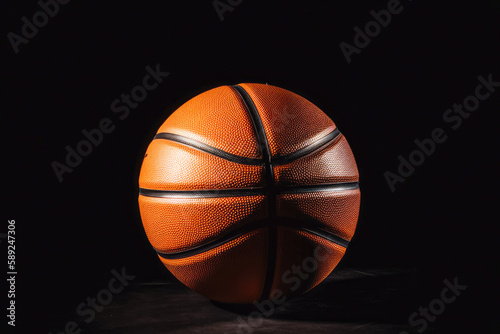 Close up shot of basketball. Generative ai. © VisualProduction