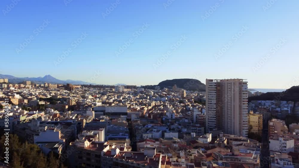 Alicante Cityscape In Daytime, Drone View