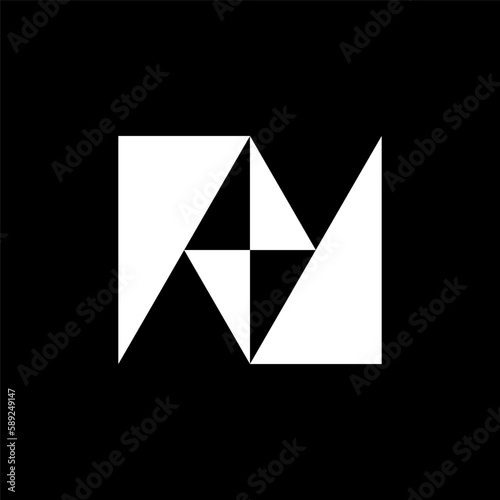 Letter N bolt abstract logo design