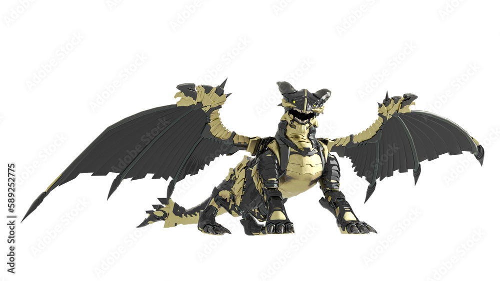 Fototapeta premium mech dragon is ready for war