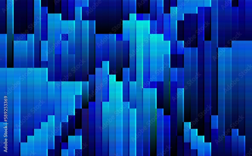 Modern 3D vertical bar stripe patterns. Blue cyan abstract mosaic stripes. Blue cyan background design. Suitable for presentation, template, card, book cover, poster, website, etc. Modern 3D vertical bar stripe patterns. Blue cyan abstract mosaic stripes. Blue cyan background design. Suitable for presentation, template, card, book cover, poster, website, etc.