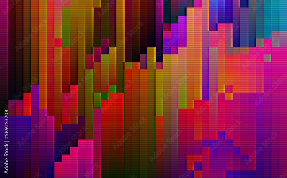 Modern 3D vertical bar stripe patterns. Colorful abstract mosaic stripes. Colorful background design. Suitable for presentation, template, card, book cover, poster, website, etc.