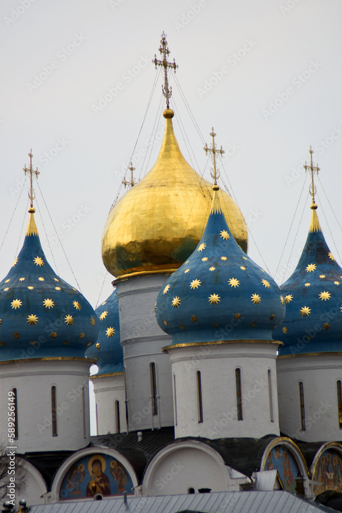 Architecture of Trinity Sergius Lavra, Sergiev Posad, Moscow region, Russia. Popular landmark.