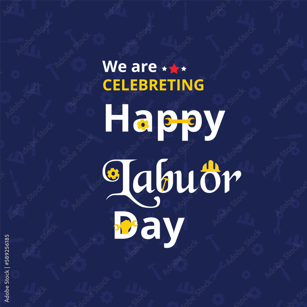 Realistic banner template for labor day celebration 