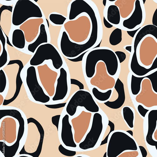 Leopard Abstract Vector Seamless Pattern. Acrylic