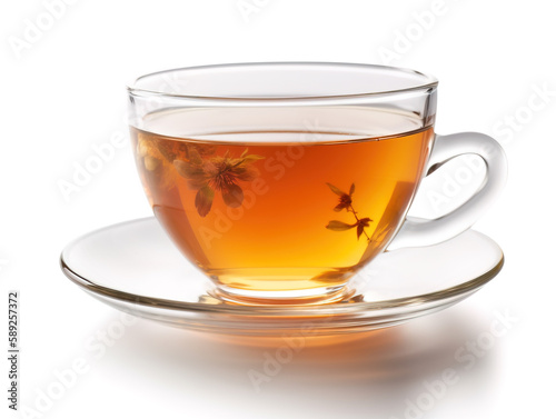 Cup of tea isolated on white background.
