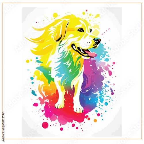 Vector Illustration of a Cute Labrador Retriever Against a White Background" - A delightful image of a playful and charming labrador retriever, captured in vector art. Great for pet-related projects a