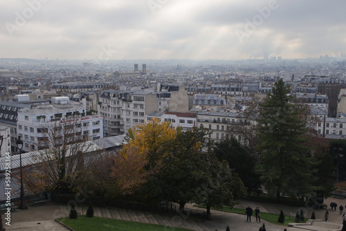 Fototapeta Naklejka Na Ścianę i Meble -  Panorama of Paris from Montpmartre hill