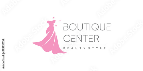 Dress logo design idea with modern style