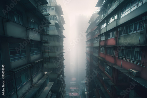 Cyberpunk City  futuristic Asian architecture at night  Generative AI