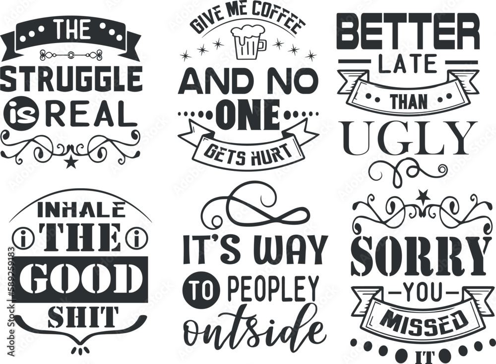Fototapeta premium Inspirational Quotes SVG Bundle pack 7