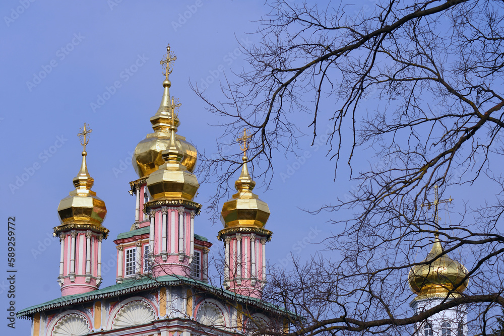 Architecture of Trinity Sergius Lavra, Sergiev Posad, Moscow region, Russia. Popular landmark.