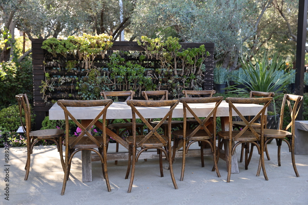 Obraz premium outdoor table with chairs