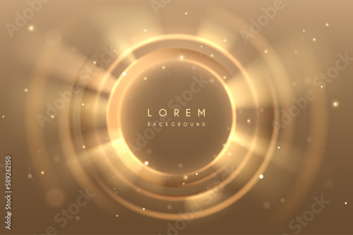 Golden circle light effect background