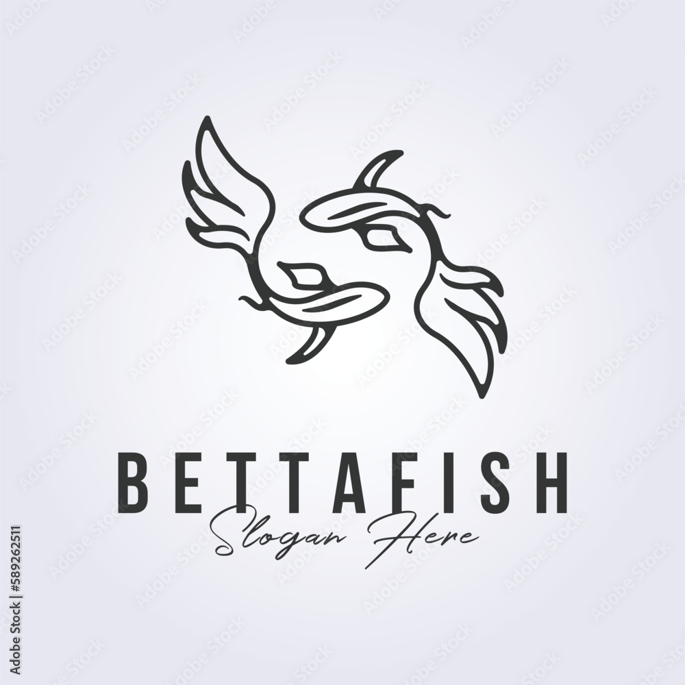 betta fish asian fish logo vector illustration design