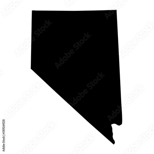 Nevada black map on white background