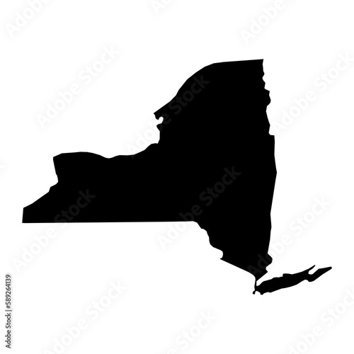 New York black map on white background