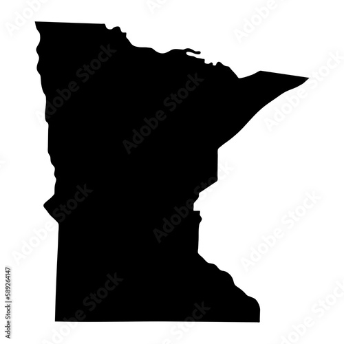 Minnesota black map on white background