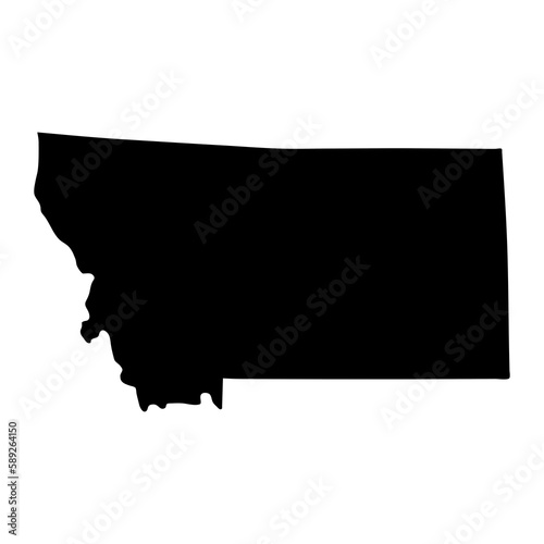 Montana black map on white background