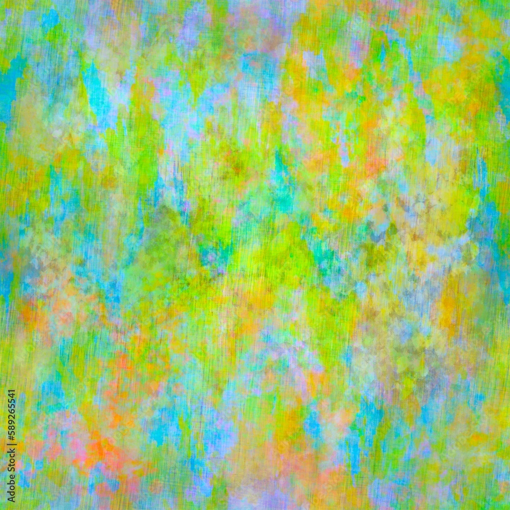 Yellow, green and blue Modern abstract blur hand painted seamless background in vibrant summer natural colors